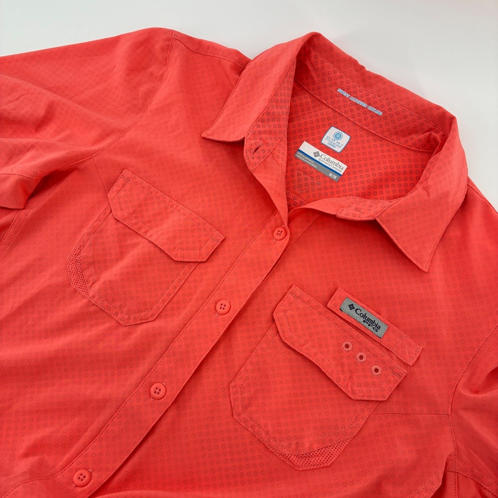 Columbia PFG Omni-Freeze Zero Long Sleeve Fishing Shirt Coral Orange Womens M